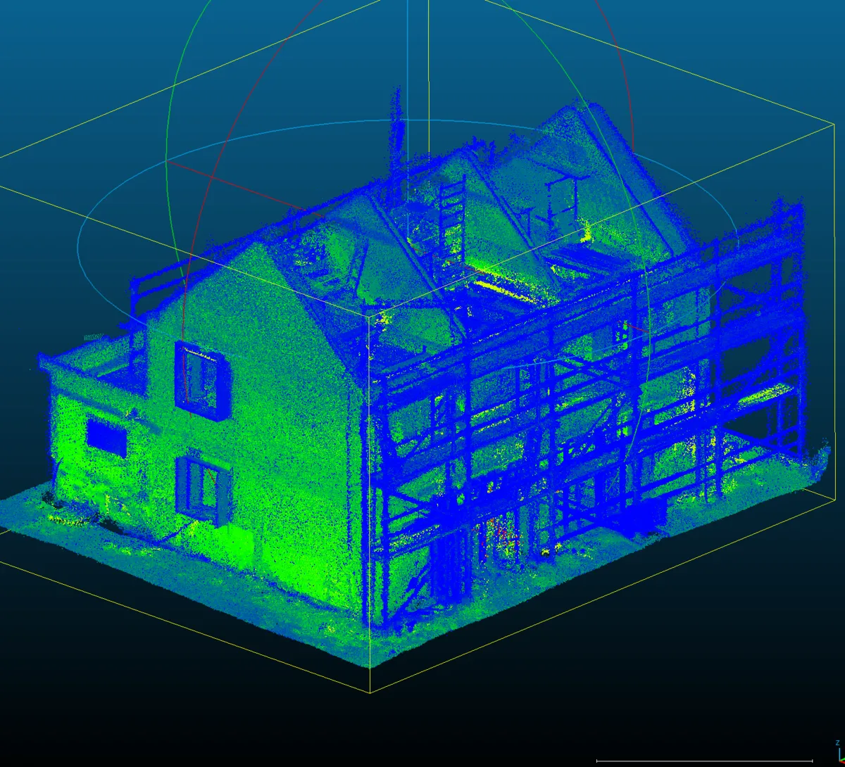 3D scan of a building used for precise measurement